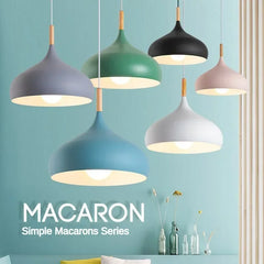 Nordic Simple Macaroon Color Pendant Lights LED Hanging Lamp Lamparas Colgantes Cocina Kitchen Cafe Single Head Chandelier