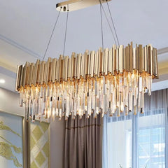 Luxury Crystal Led Chandeliers For Living Room Dining Bedroom Adjustable Metal Hanging Lamp Indoor Lighting Lamparas Fixture