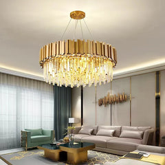 Luxury Crystal Led Chandeliers For Living Room Dining Bedroom Adjustable Metal Hanging Lamp Indoor Lighting Lamparas Fixture