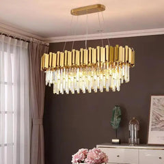Luxury Crystal Led Chandeliers For Living Room Dining Bedroom Adjustable Metal Hanging Lamp Indoor Lighting Lamparas Fixture